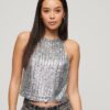 Top senza maniche con paillettes