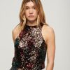 Top senza maniche con paillettes