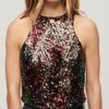 Top senza maniche con paillettes