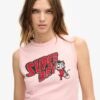 Top senza maniche slim con decorazioni retrò