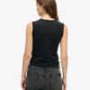 Top senza maniche slim con decorazioni retrò Top senza maniche slim con decorazioni retrò