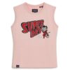 Top senza maniche slim con decorazioni retrò